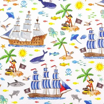 Produktbild von 20 Servietten Pirates - Alles zum Piratenleben 33x33cm
