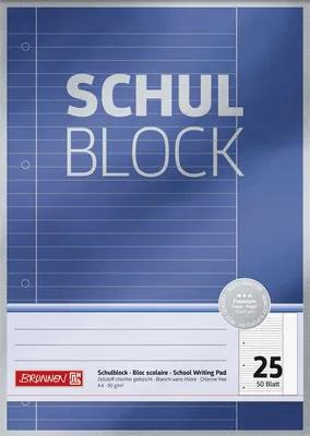 Produktbild von 10X BRUNNEN 1052625 Schulblock A4 Lin25 50Bl Premium
