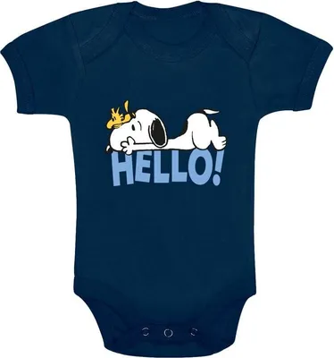 Produktbild von Peanuts Body Uni Snoopy und Woodstock - Hello! dunkelblau 62/68