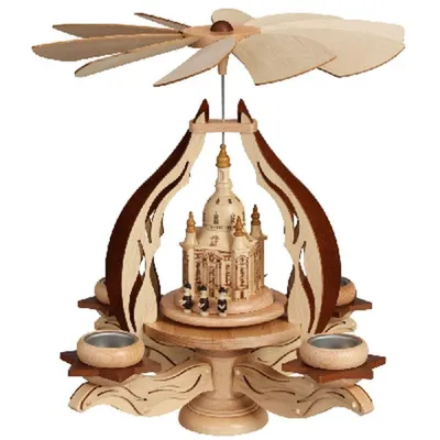 Produktbild von Tischpyramide Leuchter Dresdener Frauenkirche natur BxHxT 35,5x39x35,5cm NEU
