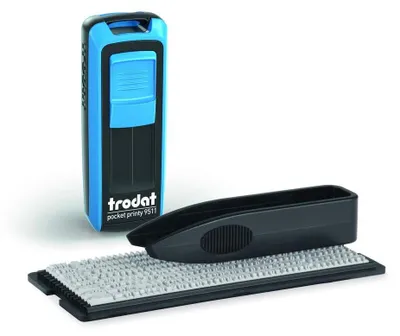 Produktbild von Trodat Pocket Printy 9511 Typomatic – Stempel mit Buchstaben zum Selber Setzen, 3-Zeilig