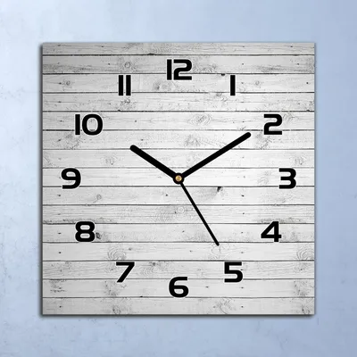 Produktbild von Wanduhr Echt-Glas-Küchenuhr Holz grau Quarz Lautlos 30x30 Deko Bilder