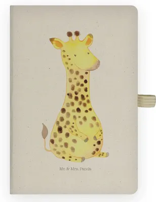 Produktbild von Mr. & Mrs. Panda kariertes notizbuch Giraffe Zufrieden - Transparent - Geschenk, Journal, Adressbuch, a4, Tagebuch, Glück, Abenteuer, Notizheft, Afrika