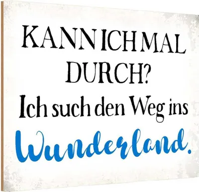 Produktbild von vianmo Holzschild 20x30 cm ich such den Weg ins Wunderland Spruch Zitat