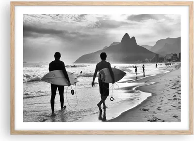Produktbild von Gerahmtes Poster - Rahmen in heller Eiche - Meer Welle Surfen - 70x50 cm - Wand Bild - Wanddeko - Wandbilder - Wandposter - Bilderrahmen - Bilder - Kunstdruck - Wandbild - P2NAA70x50-3745