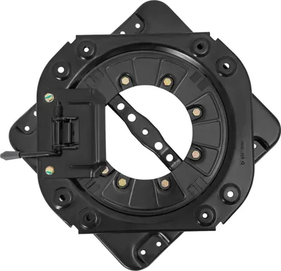 Produktbild von Sitz-Drehkonsole - Drehteller - 360° Drehung, 3 mm kaltgewalzter Stahl, 130 kg Traglast, Lochabstand 21,5–30,4 cm, Wohnmobil/Van/Boot - Schwarz
