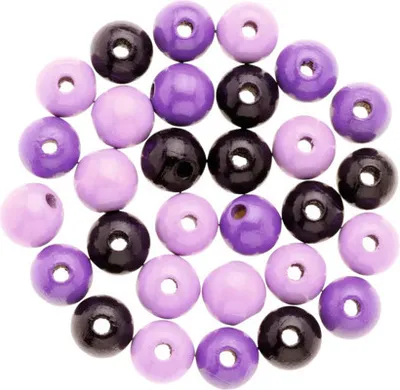 Produktbild von Holzperle lila-mix Ø 10 mm 47 Stück