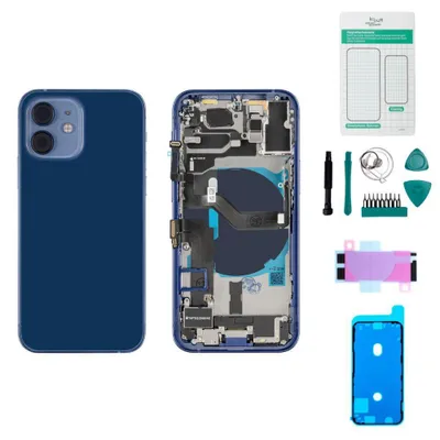 Produktbild von iPhone 12 mini Gehäuse mit Backcover Blau - Set