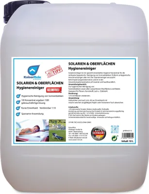 Produktbild von Solarium-Reiniger Solarien-Reiniger, Sonnenbank-Reiniger Hygiene-Reiniger Konzentrat 10 L Kanister
