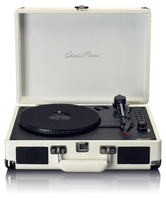 Zdjęcie produktu dla Classic Phono TT-115CR - Gramofon z Bluetooth® i zintegrowanymi głośnikami, kremowy
