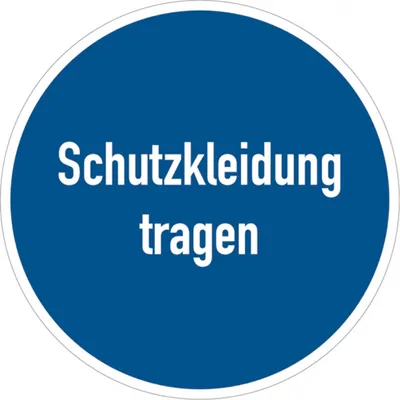 Produktbild von Dreifke® Alu-Schild, geprägt "Schutzkleidung tragen", Ø20cm, 1 Stück, Praxisb...
