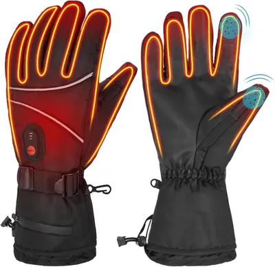 Produktbild von Elektrische Heizhandschuhe mit 3 Heizstufen, 6000-mAh-Akkus und Touchscreen-Funktion für Wintersport und Outdoor-Aktivitäten