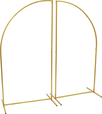 Immagine prodotto di Set di 2 archi a grappolo - Supporto per sfondo in metallo - Forma ad arco - 1,8 m - Per matrimoni, compleanni, photobox - Oro