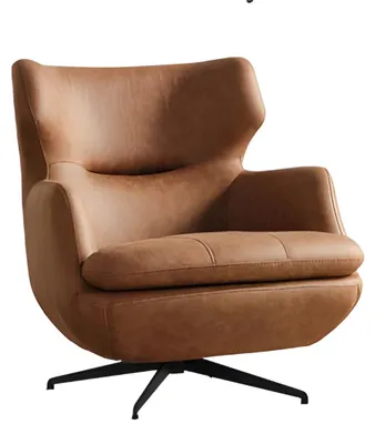 Immagine prodotto di Poltrona marrone, moderna, tessuto, struttura nera, 85x84x88 cm
