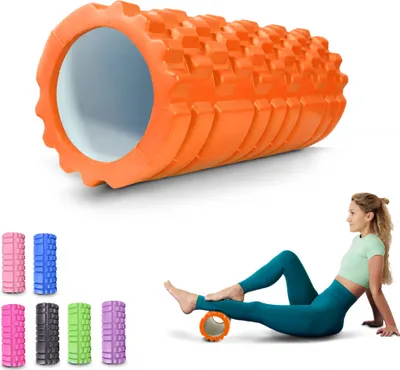 Image de Mobiclinic Fitness, Rouleau de fascia, FitRoller, mousse et EVA, 14x33 cm, Pilates, Yoga, Pour tout le corps, Rouleau de massage, 3 niveaux d'intensité