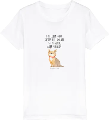 Produktbild von Mr. & Mrs. Panda Kleinkinder T-Shirt Hund Glück 12-14 Jahre (152/164) - Weiß - Geschenk, Herz, Teenager, Sprüche, Liebe, für Kinder, Jungen, Mädchen, Kindershirt, Spruch