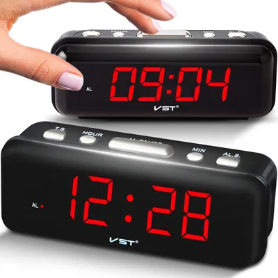 Produktbild von Digitaler Wecker LED Digital Digitaluhr Wanduhr Datum Temperatur 12h 24h USB 3D Alarm Clock Schlafzimmer Büro Dimmbar Zeit Uhr Schwarz Retoo