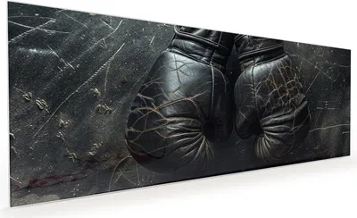 Produktbild von Küchenrückwand Spritzschutz Glas mit Motiv Boxhandschuhe Vintage 40 x 40 cm