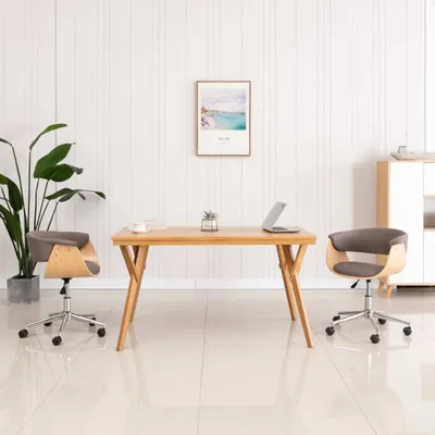 Produktbild von Esszimmerstuhl Drehbar Taupe Bugholz und Stoff , Esszimmerstühle Design 2024