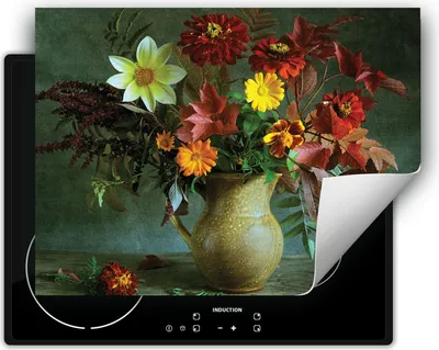 Produktbild von DarHaus Herdabdeckplatte 70x52 cm Anti Rutsch Matte Aufrollbar, grün - Blumenstrauß