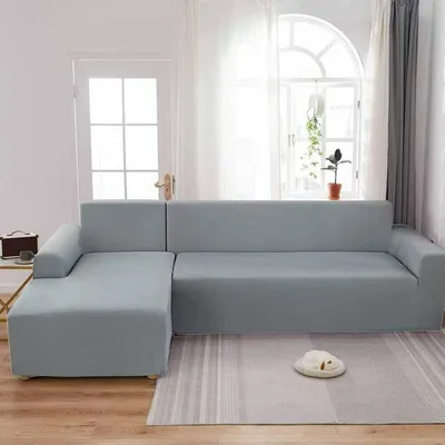 Produktbild von Topchances Sofabezug 3 Sitzer+3 Sitzer Sofaüberwürfe für L-Form Sofa elatücke Kisstische Stretch Sofabezug Sofa Überzug, Hellgrau