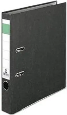 Produktbild von Ordner, DIN A4, Wolkenmarmor, 50 mm, schmal, geklebtes Rückenschild, schwarz