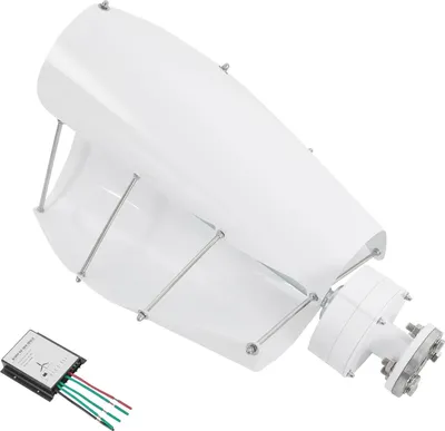 Image de Éolienne - Éolienne verticale - 500 W - Rotor à aimant permanent - 13 m/s - Pour alimentation électrique - À monter - Blanc