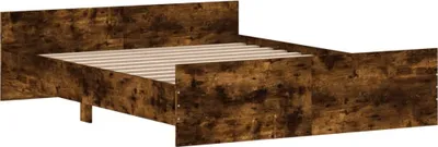 Produktbild von "2026 Aktion"Bettgestell - CLORIS - Doppelbett - Robust und langlebig - mit Kopf- und Fußteil Räuchereiche 160x200 cm - Einfache Montage -  - NeuMöbel6221960