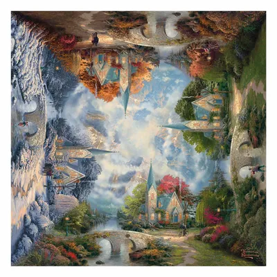 Produktbild von 1000 Teile Schmidt Spiele Puzzle Quadrat Thomas Kinkade Kirche in Bergen 59295