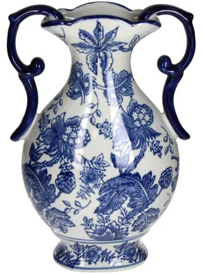 Productafbeelding van HD Collectie vaas, porselein, blauw, 19,5x12,5x31,5 cm