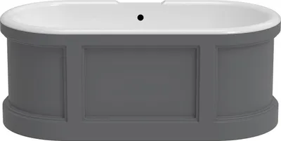 Produktbild von Freistehende Badewanne im rustikalen Stil - Grau matt - 161 l - 152 x 74 x 60 cm - CAVASO