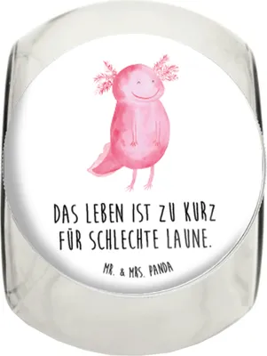 Produktbild von Mr. & Mrs. Panda Kaffeedose Axolotl Glücklich XL 2000ml - Weiß - Geschenk, Vorratsbehälter, Lebensfroh, aufbewahrungsglas, gewürzglas, Motivation, Bonboniere, Lurch