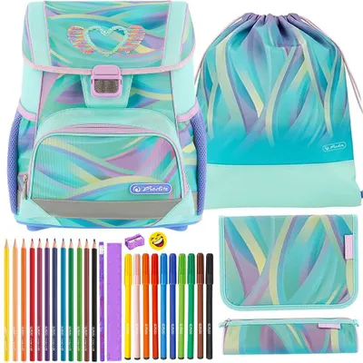 Produktbild von Herlitz Schulranzen Set Loop Plus Minty Love 10-teilig gefüllt