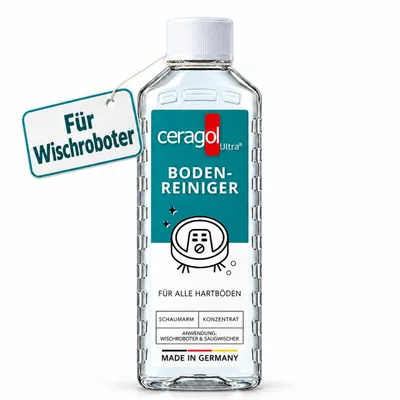 Produktbild von ceragol Bodenreiniger für Wischroboter, Saugwischer, 500ml kompatibel mit Roborock, Dreame, Ecovacs, Shark, Mova, iRobot und Bissell Saugwischroboter