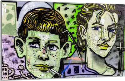 Obrázek produktu pro Kryt varné desky 80x52cm 1-dílný kryt sklokeramické varné desky, Graffiti