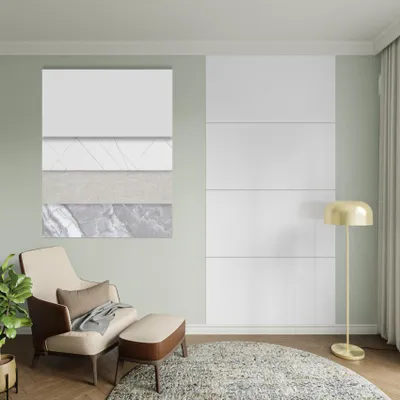 Produktbild von HEXIM Marmorplatten Optik 4er-Set 122×70cm Matt & Glänzend Kunststoff Innen & Außenbereich Granit Steinoptik - Duschrückwand Küchenrückwand Wandpaneel Akzentwand (3,42 m² HMP01-Glänzend)