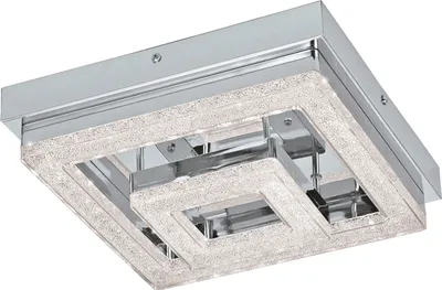 Produktbild von EGLO LED Deckenleuchte Fradelo, 2 flammige Deckenlampe, Wohnzimmerlampe aus Metall, Schlafzimmerlampe eckig, LEDs warmweiß, L x B 26 cm