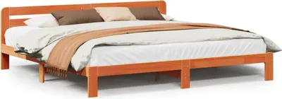 Productafbeelding van vidaXL Massief houten bed zonder matras, wasbruin, 200x200 cm, van grenenhout
