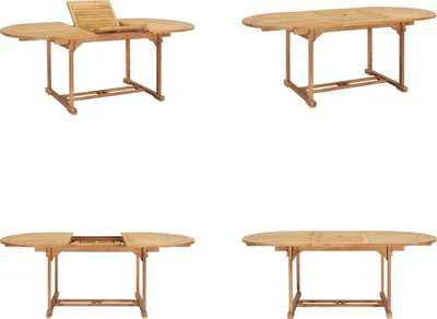 Image de vidaXL Table de jardin extensible 150 200 x 100 x 75 cm bois massif teck - Table de jardin - Tables de jardin - Table d'extérieur