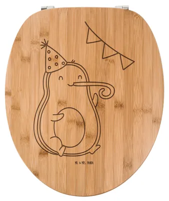 Produktbild von Mr. & Mrs. Panda WC Sitz Avocado Party Zeit - Transparent - Geschenk, Geburtstag, WC-Brille, Happy Birthday, Aus Holz, Toilettendeckel, Glücklich, Genießen, Veggie