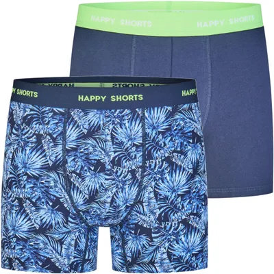 Produktbild von Happy Shorts Herren Boxer Jersey 2-Pack hawaiileaves1 - Größe M