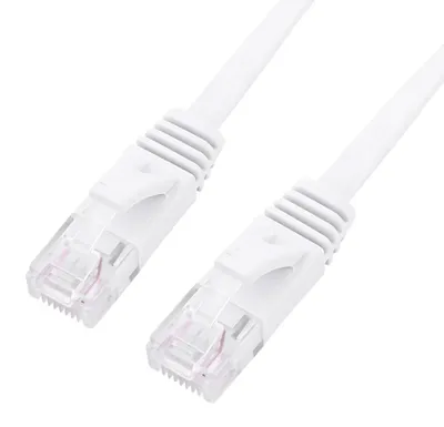 Zdjęcie produktu dla Płaski kabel sieciowy Ethernet RJ45 CAT6 UTP do routerów, 1000 M, biały, 0,5 m