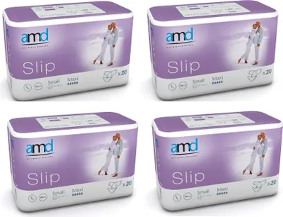 Produktbild von amd slip small maxi , 4x20 Stk. 5 Tropfen Inkontinenzhosen Windelhose Windeln