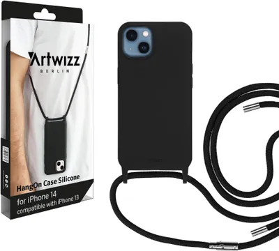 Produktbild von ARTWIZZ HangOn Case Silicone für iPhone 14 - Handykette aus Silikon, Black (Schwarz)