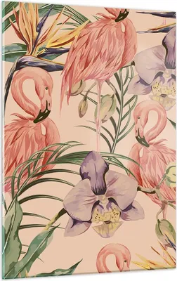 Produktbild von Bilder auf glas - Einteilig - Flamingos Pflanzen Vogel exotisch - 50x70cm - Glasbilder - Wandbilder - Bilder - Wanddekoration aus Glas - Glas Bilder - Wandbild auf Glas - GPA50x70-2929