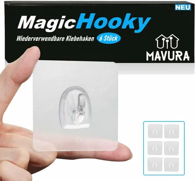 MagicHooky Magické háčiky Zázračné háčiky Originálne opakovane použiteľné [sada 6]