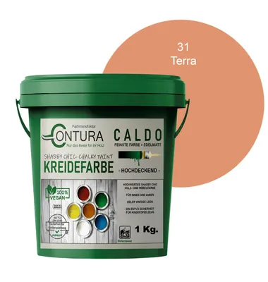 Produktbild von Contura BeGreen 1Kg. Kreidefarbe Shabby Chic Möbellack - 31 Terra