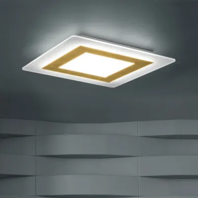 Image de Plafonnier à LED Oblio 63cm avec feuille d'or