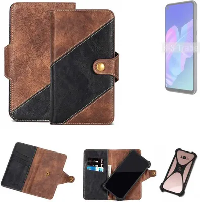 Produktbild von K-S-Trade Handyhülle Schutzhülle Bookstyle Case kompatibel mit Huawei P40 lite E Klapphülle Cover Hülle Schutztasche 1x
