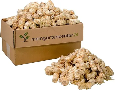 Produktbild von 24 Anzünder aus Holzwolle und Wachs Ofenanzünder Kaminanzünder Grillanzünder Ökologisch Kaminholzanzünder Holzanzünder 3kg (ca. 230 Stück)